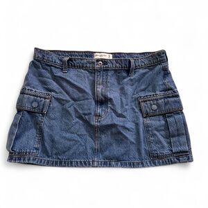 Abercrombie & Fitch High Rise Denim Mini Skirt - Size 14 (32)
